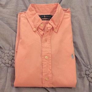 Ralph Lauren, pink, small, boys button-up, no stains, 100% cotton, washable.